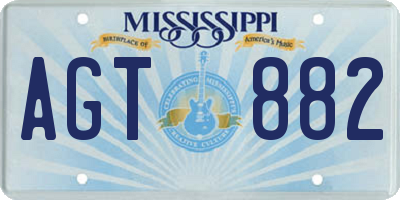 MS license plate AGT882