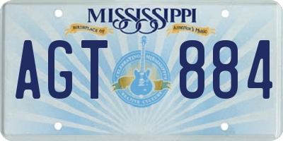 MS license plate AGT884