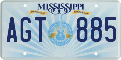 MS license plate AGT885