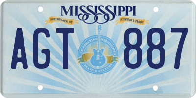 MS license plate AGT887
