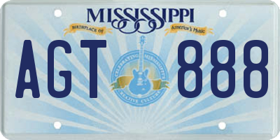 MS license plate AGT888