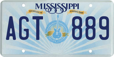 MS license plate AGT889