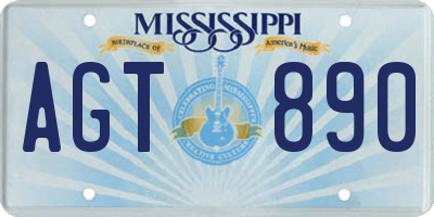 MS license plate AGT890