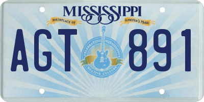 MS license plate AGT891
