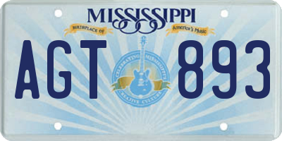 MS license plate AGT893