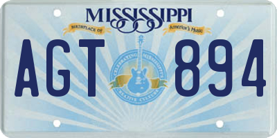 MS license plate AGT894