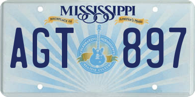 MS license plate AGT897