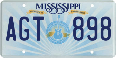 MS license plate AGT898