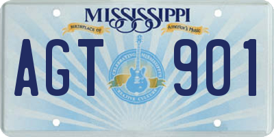MS license plate AGT901