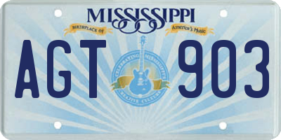 MS license plate AGT903