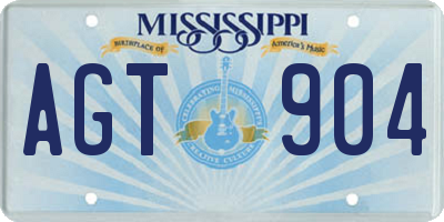 MS license plate AGT904