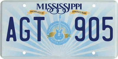 MS license plate AGT905