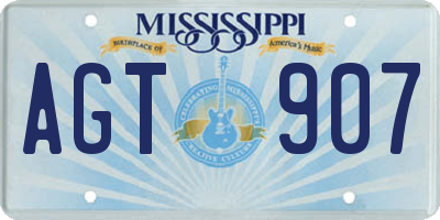MS license plate AGT907