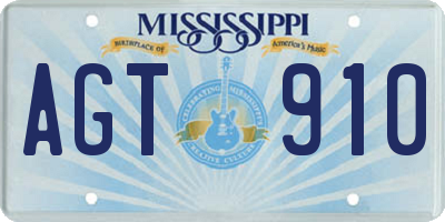 MS license plate AGT910