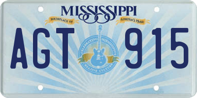 MS license plate AGT915