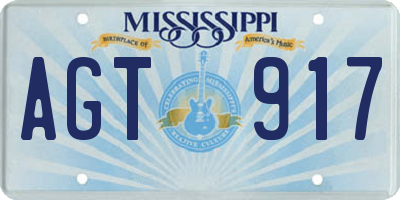 MS license plate AGT917