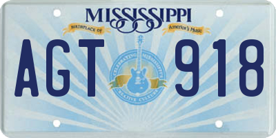 MS license plate AGT918
