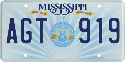 MS license plate AGT919