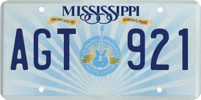 MS license plate AGT921