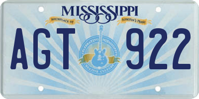 MS license plate AGT922