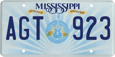 MS license plate AGT923