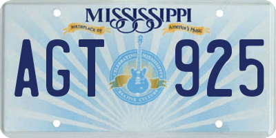 MS license plate AGT925