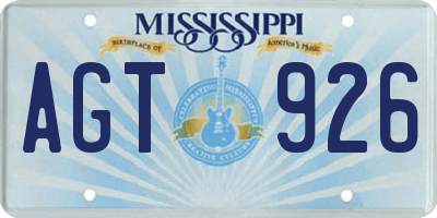 MS license plate AGT926