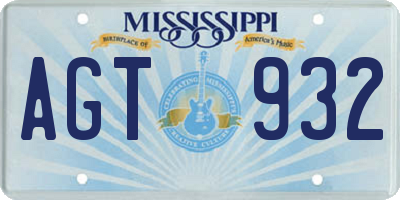 MS license plate AGT932