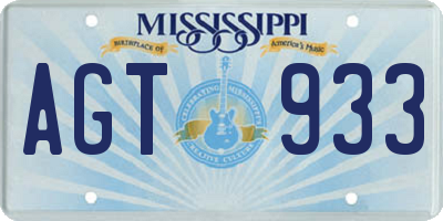 MS license plate AGT933