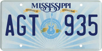 MS license plate AGT935
