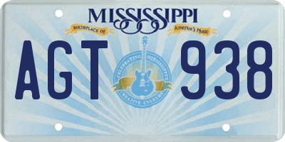 MS license plate AGT938