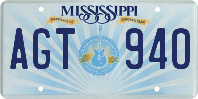 MS license plate AGT940