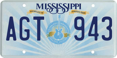 MS license plate AGT943
