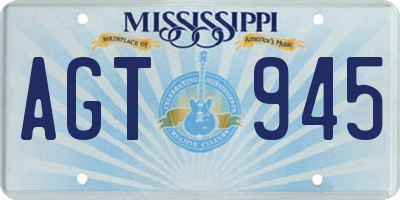 MS license plate AGT945
