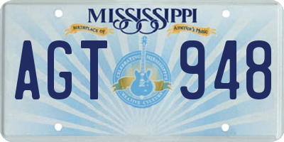 MS license plate AGT948
