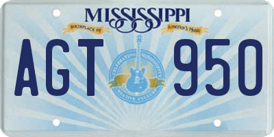 MS license plate AGT950