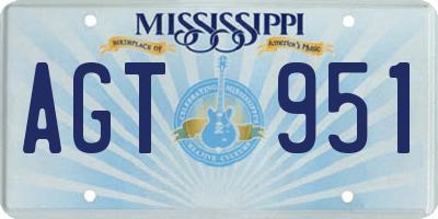 MS license plate AGT951
