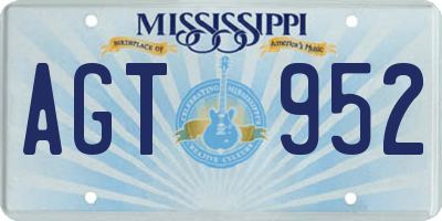 MS license plate AGT952