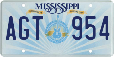 MS license plate AGT954