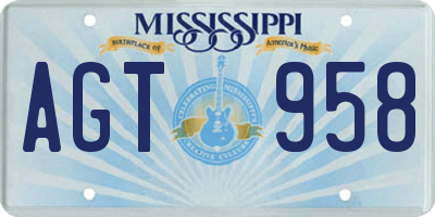 MS license plate AGT958