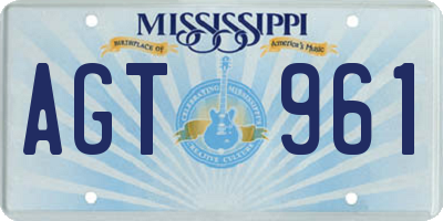 MS license plate AGT961