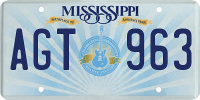 MS license plate AGT963