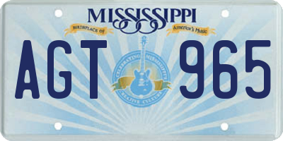 MS license plate AGT965