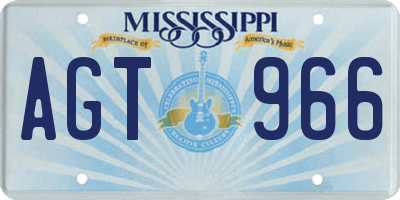 MS license plate AGT966