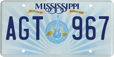 MS license plate AGT967