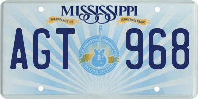 MS license plate AGT968