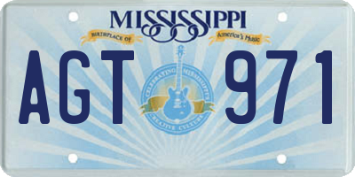 MS license plate AGT971