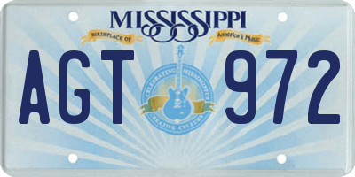 MS license plate AGT972