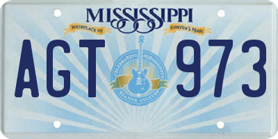 MS license plate AGT973
