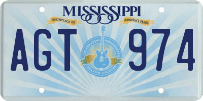 MS license plate AGT974